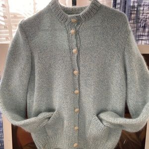 Wool Handknit button up sweater